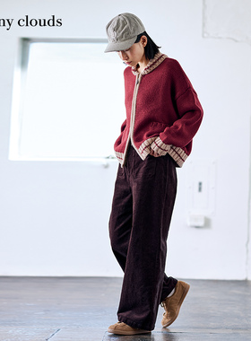 冬季新品 桑妮库拉/Sunny clouds棉混复古灯芯绒直筒裤宽松长裤女