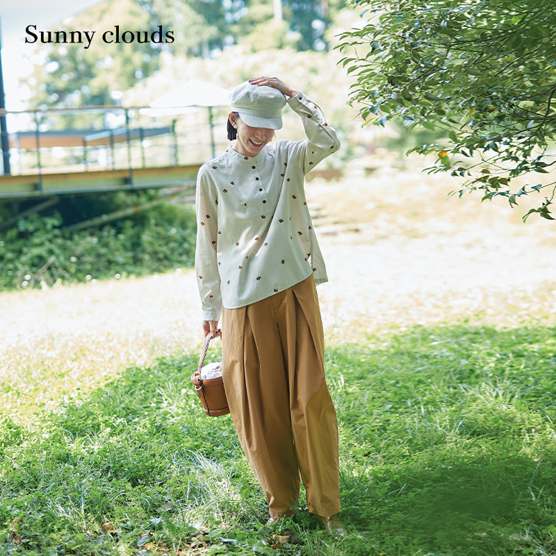 纯棉深褶气球裤休闲裤松紧腰