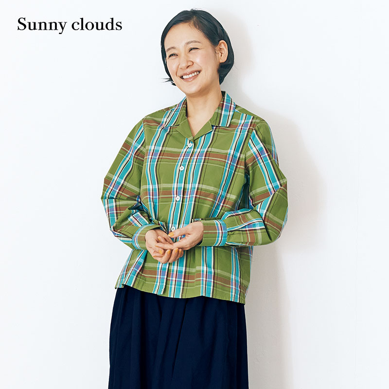 Sunnyclouds女式纯棉格子衬衫