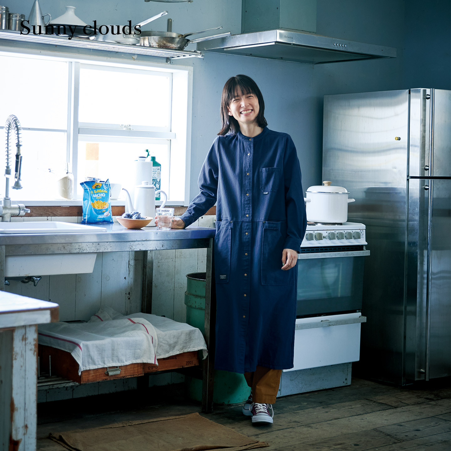 藏蓝色衬衫连衣裙宽松女