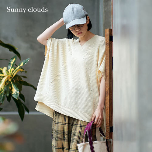 Sunnyclouds女式纯棉宽松针织衫