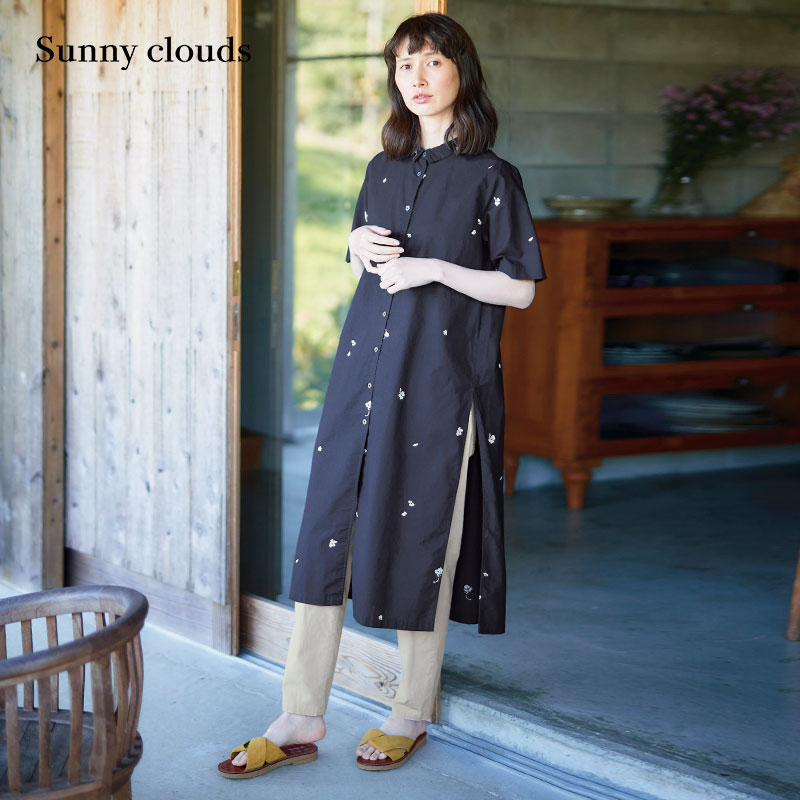 Sunnyclouds女式棉混微弹微锥裤