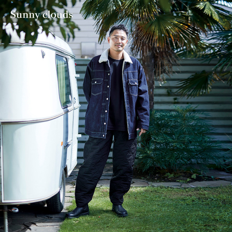 纯棉仿羊羔毛内里靛蓝染牛仔外套