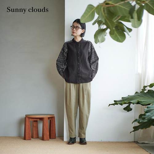 亚麻松紧腰长裤经典萝卜裤