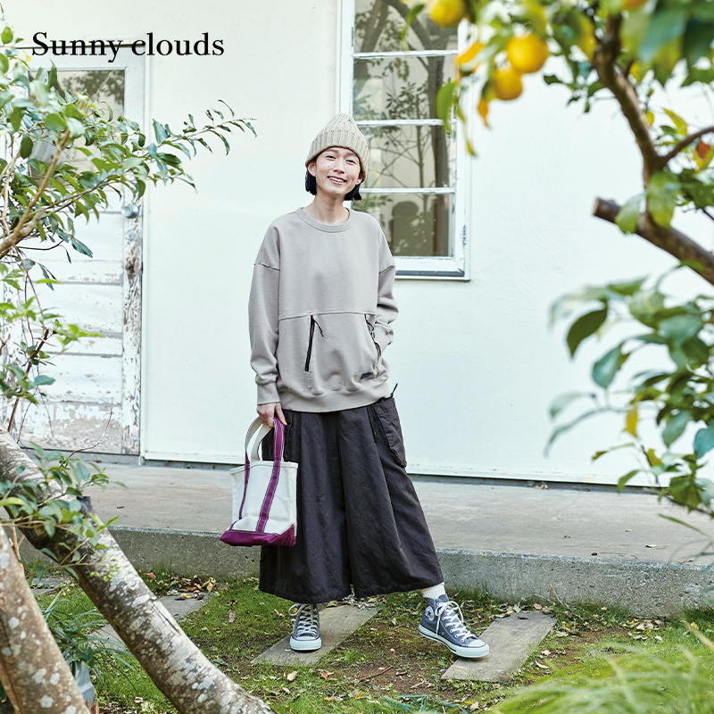 春季新品 桑妮库拉/Sunny clouds女棉混卫衣（米灰）套头圆领上衣 女装/女士精品 卫衣/绒衫 原图主图