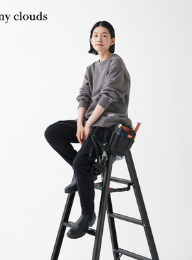 桑妮库拉/Sunny clouds 棉混落肩插袋卫衣灰色套头上衣