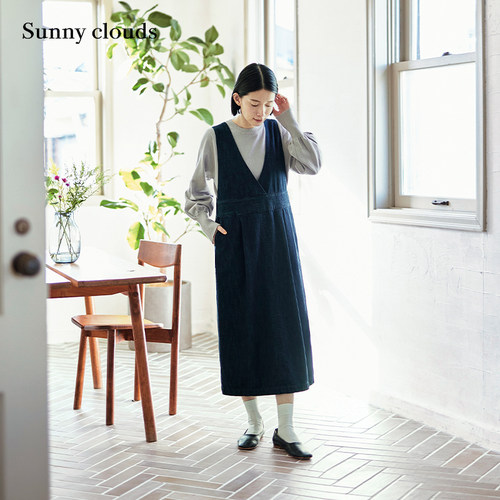 女式纯棉牛仔背带裙百搭基础款