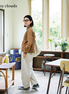 秋季新品 桑妮库拉/Sunny clouds纯棉窄版直筒针织裤休闲裤女宽松