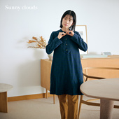 女式 冬季 纯棉磨毛格子裙日系连衣裙 Sunny clouds 新品 桑妮库拉