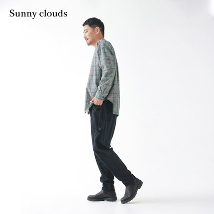 桑妮库拉/Sunny clouds 男式纯棉紧腿裤日系复古裤子