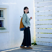 Sunny 桑妮库拉 clouds 女式 日系复古 冬季 纯棉斜纹阔腿裙裤 新品