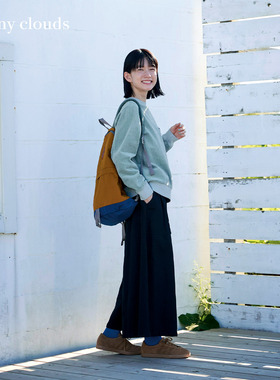 冬季新品 桑妮库拉/Sunny clouds 女式纯棉斜纹阔腿裙裤日系复古