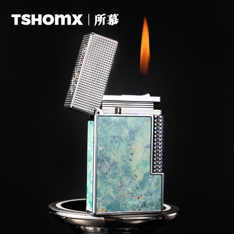 【青石纹】TSHOMX打火机朗声充气侧滑高颜值送男友生日礼物正品