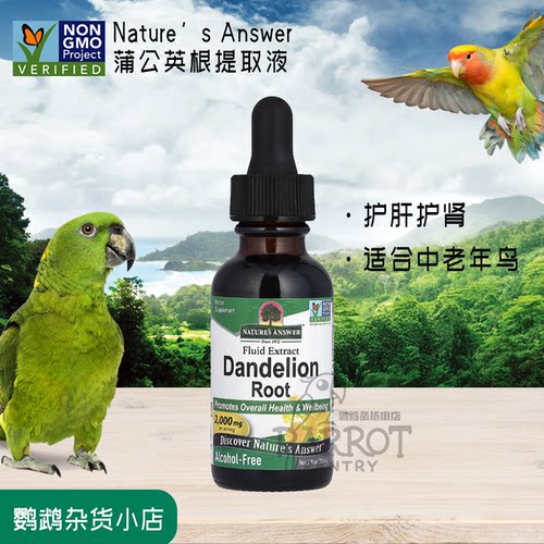 Nature's Answer 蒲公英根提取液鹦鹉雀鸟护肝肾无酒精适合老年鸟