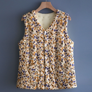 大人加厚背心秋冬季 女士棉花手工马甲 保暖内外穿妈妈马夹坎肩