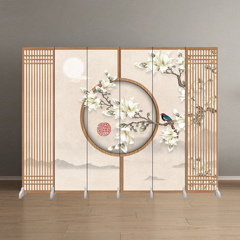 中式双面现代简约屏风隔断简易办公室玄关遮挡客厅卧室可折叠移动
