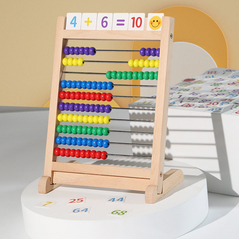 木制小学生数学教具十档计算架儿童算术神器计数器珠算架加减教具