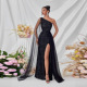 slit long design party high runway evening stage dress