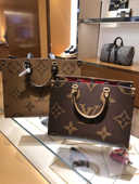 ONTHEGO经典 法国LV 新款 老花托特包单肩购物袋通勤手提女包丛林包