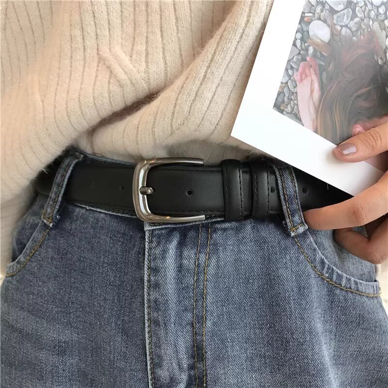 新款复古细腰带男女通用简约百搭韩版学生休闲针扣皮带牛仔裤带潮