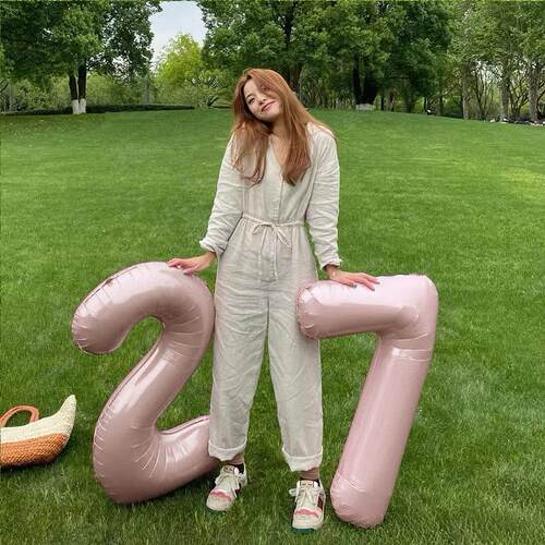 40寸生日派对小红书数字铝膜气球