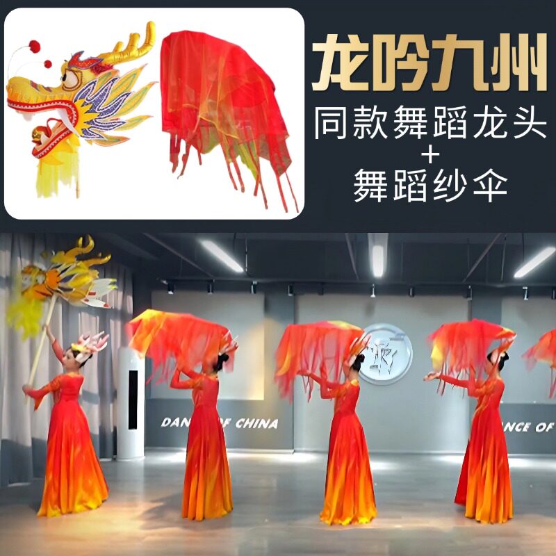 龙吟九州舞蹈同款舞蹈伞+龙头图片