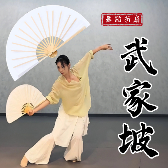 舞蹈扇子武家坡折扇双面纯白