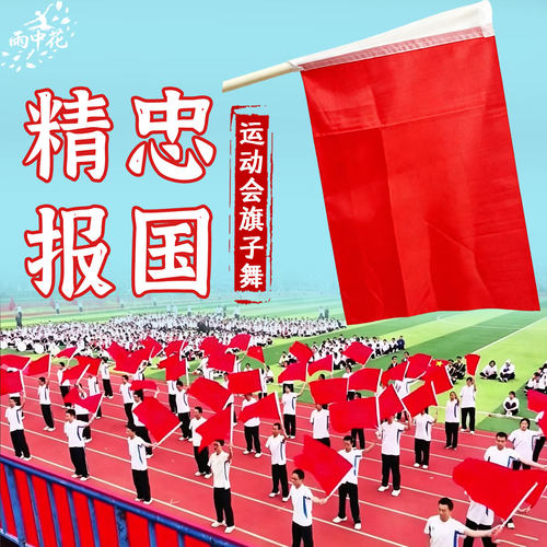 运动会手持道具红旗舞蹈道具双面
