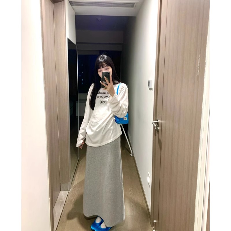 美式字母印花白色长袖防晒T恤女夏季薄款外搭微透罩衫空调衫上衣