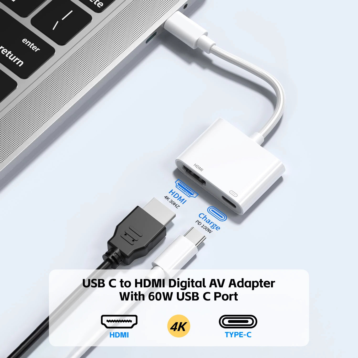 type-c转hdmi AV同屏器 适用于iPad 苹果 三星华为 typec高清线