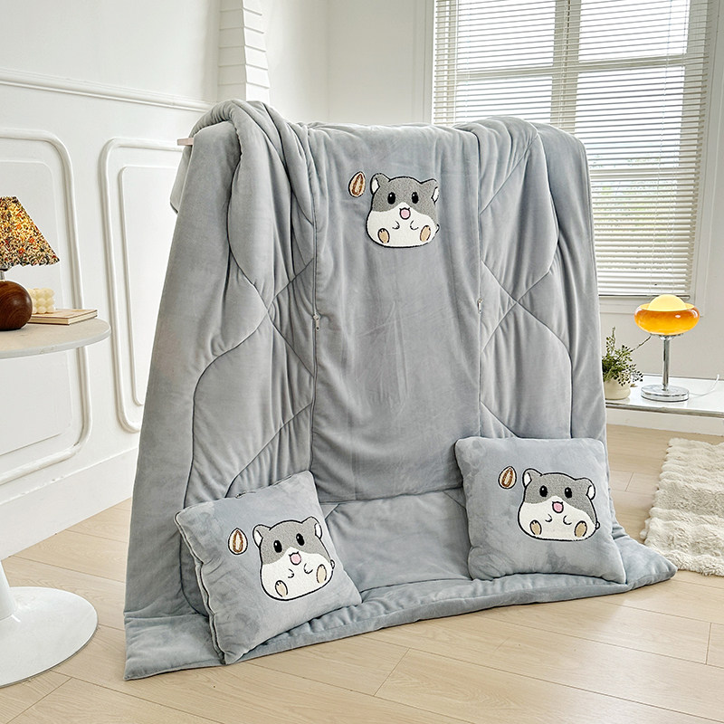 2026新款婴儿绒加厚抱枕被子两用汽车载办公室沙发午睡枕头二合一