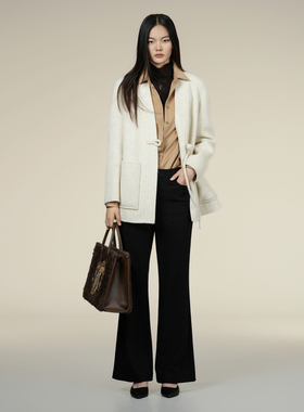 XG/雪歌2025年冬季新款高腰显瘦微喇裤休闲裤女长裤XK402023A390