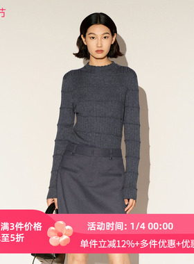 XG/雪歌26春新款半高领针织衫修身百搭通勤肌理上衣XL111027A183