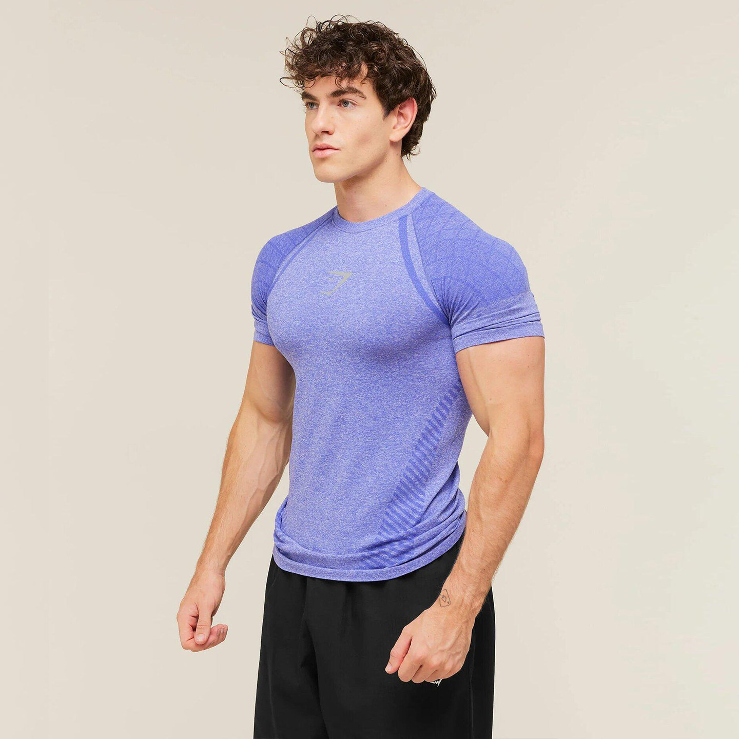 Gymshark无缝速干健身运动短袖T恤男夏季撸铁透气修身训练服上衣图片