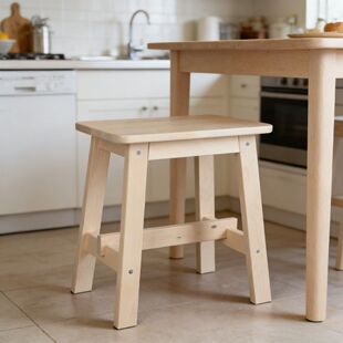 宜家诺鲁克实木方凳家用简约换鞋板凳餐椅餐饮店凳学校椅子木凳子