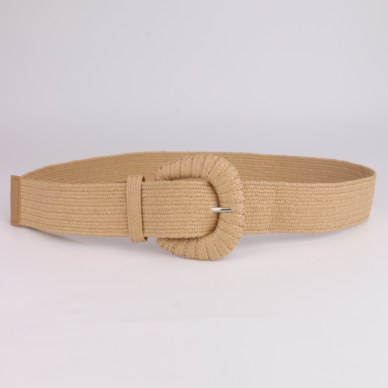 波西米亚风草编织宽腰带女夏季装饰裙子百搭2025新款松紧弹力腰封