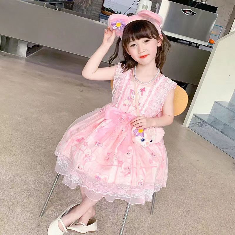 女款儿童夏季新款背心裙 女童紫连衣裙