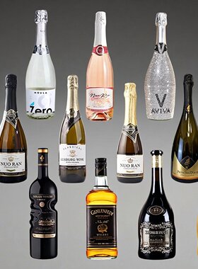 样板房仿真酒摆件软装饰品酒橱柜香槟酒汽泡酒果酒拍摄道具假酒柜