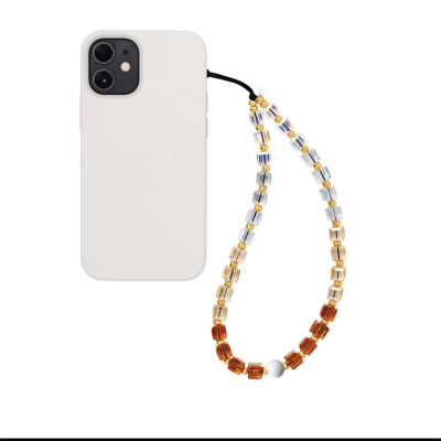 Novi简约百搭stringting同款渐变水晶方糖男女通用手机链挂件绳