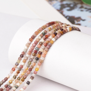 天然2mm阿拉善方糖玛瑙DIY散珠半成品手工串珠新中式手链项链配件