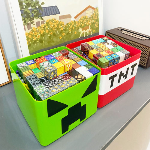 跨境我的磁力世界方块强磁力积木diy益智玩具苦力怕tnt收纳盒套装