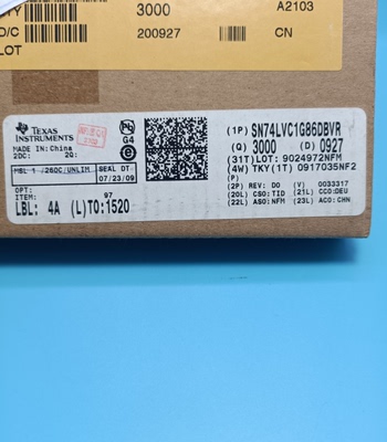 全新 SN74LVC1G86DBVR 贴片SOT23-5 单路2输入异或门 丝印C86