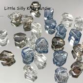 不规则冰块仿水晶小众随形玻璃珠子通孔手工diy串珠手链项链配件