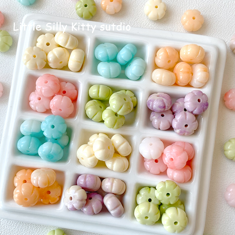 粉压马卡龙彩色南瓜珠饰品配件