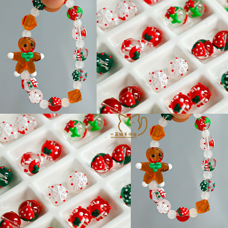 10mm手绘雪花圣诞树圣诞帽