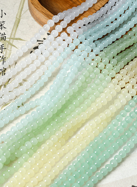 6mm新中式玻璃琉璃润珠散珠子手工diy串珠手链项链手机链饰品材料