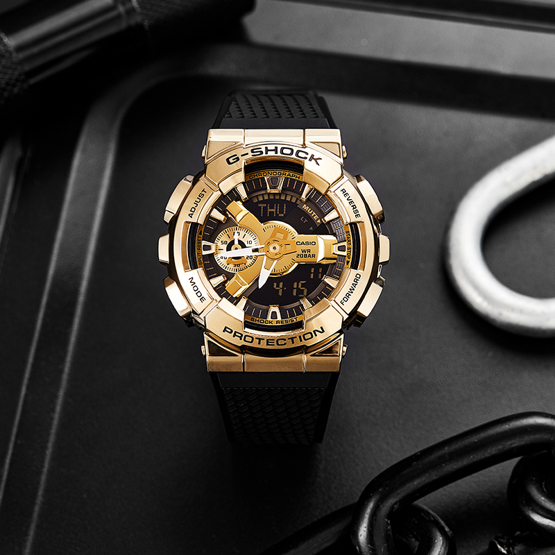 王一博同款小钢炮casio卡西欧手表男款学生金属运动表gm-110g-1a9