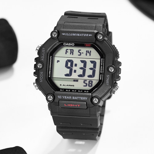 卡西欧手表男生户外运动电子表100m防水学生手表AE-1600海外直邮