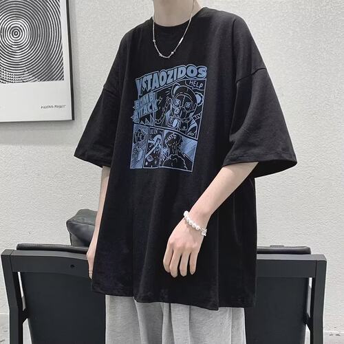 白色短袖t恤男潮牌半袖