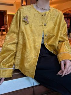 国风外套女 百搭圆领新中式 设计师品牌2025秋冬新款 时尚